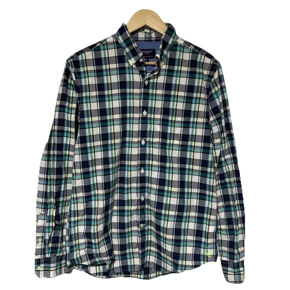 American Eagle Outfitters Other - American Eagle Athletic Fit Sz. M Mens Casual Button-Down Shirt Blue/Green